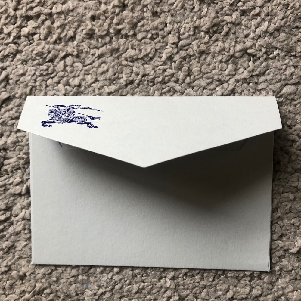 Authentic Burberry Recipe Envelope.